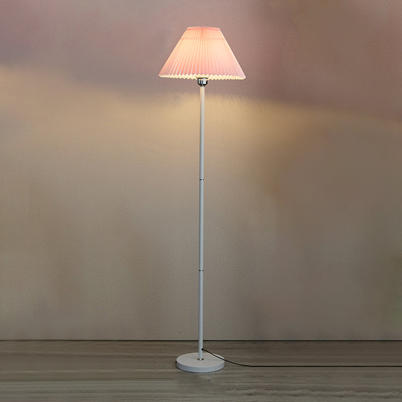 1 lampes standard en forme de cône légère lampadaire en tissu moderne pour le salon