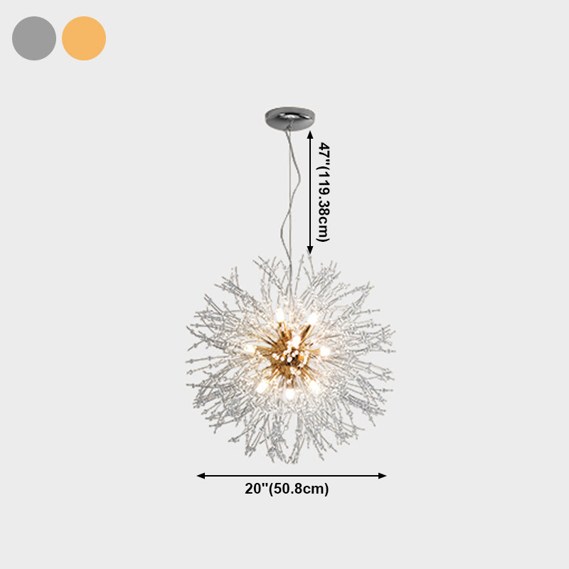 Lámparas de lámparas de araña de metal modernas Dandelion Multi-head Suspension Lamps