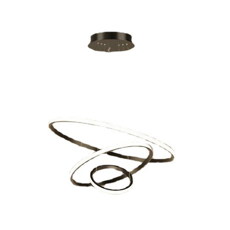 Round Shape Chandelier Lamp Modern 3 Lights LED Hanging Light for Bedroom