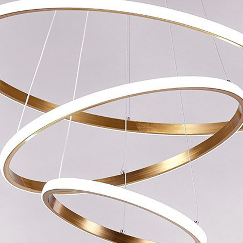 Round Shape Chandelier Lamp Modern 3 Lights LED Hanging Light for Bedroom