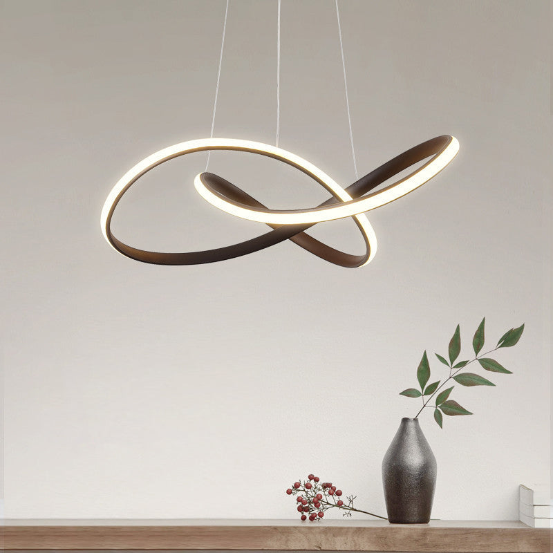 Linear Shape Chandelier Lamp Modern 1 Light LED Hanging Light for Bedroom