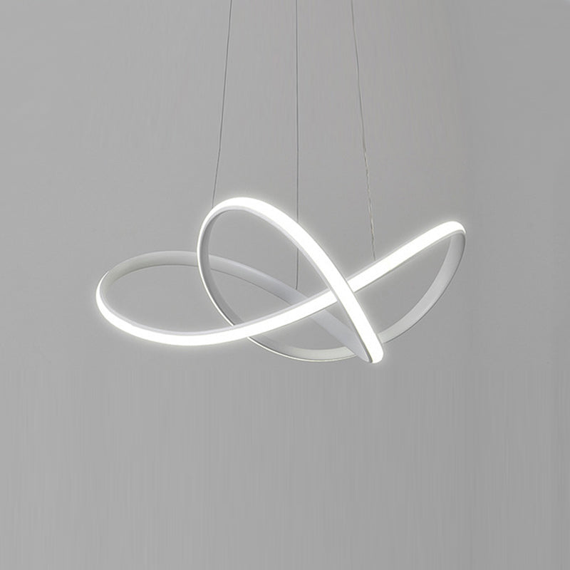 Linear Shape Chandelier Lamp Modern 1 Light LED Hanging Light for Bedroom