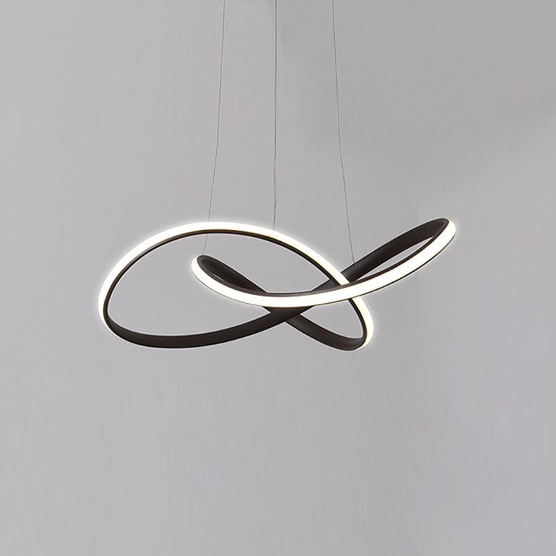 Linear Shape Chandelier Lamp Modern 1 Light LED Hanging Light for Bedroom