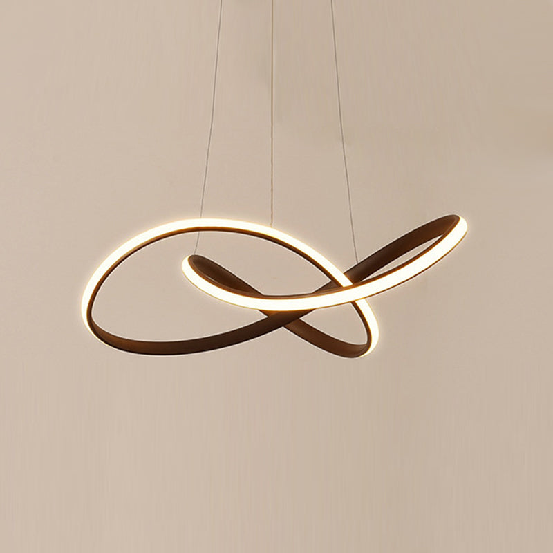 Linear Shape Chandelier Lamp Modern 1 Light LED Hanging Light for Bedroom