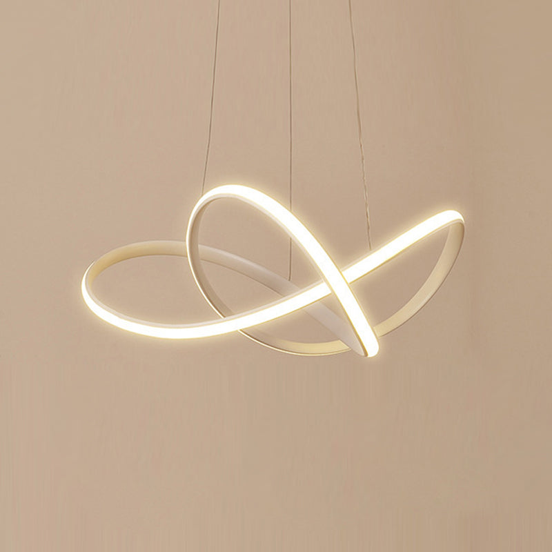 Linear Shape Chandelier Lamp Modern 1 Light LED Hanging Light for Bedroom