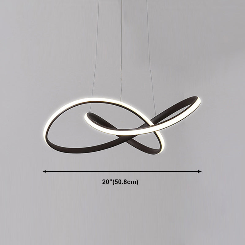 Linear Shape Chandelier Lamp Modern 1 Light LED Hanging Light for Bedroom