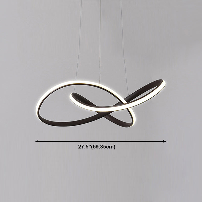 Linear Shape Chandelier Lamp Modern 1 Light LED Hanging Light for Bedroom