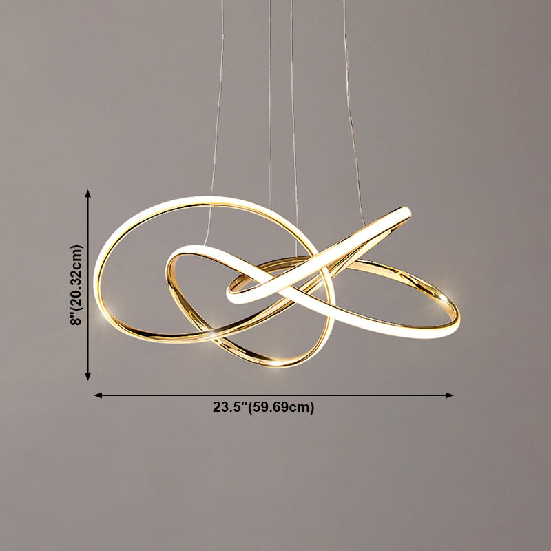 Modern Chandelier Light Fixtures Twist 1-Light Suspension Pendant Lamps for Living Room