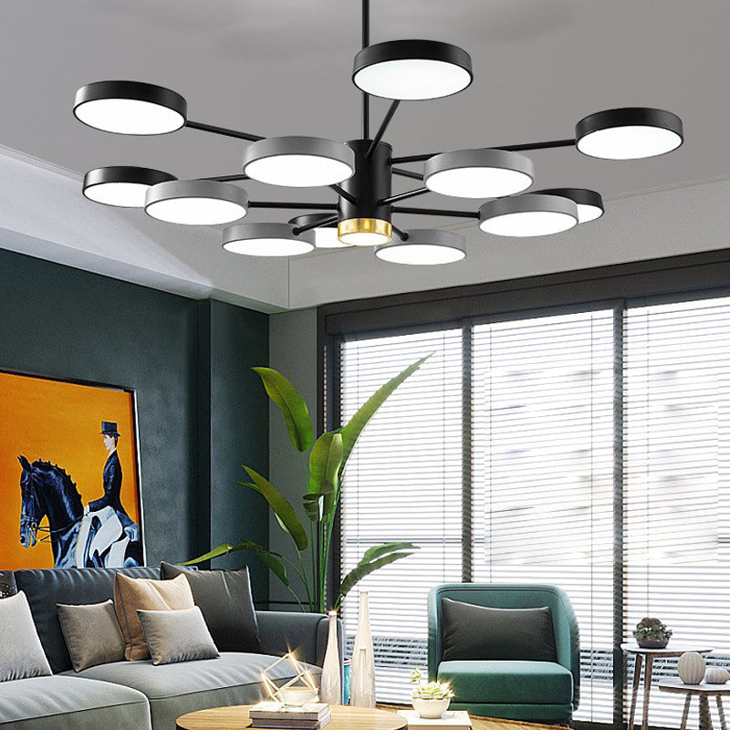 Moderne metalen kroonluchter verlichtingsarmaturen Round Multi-Head Suspension Pendant Lamp