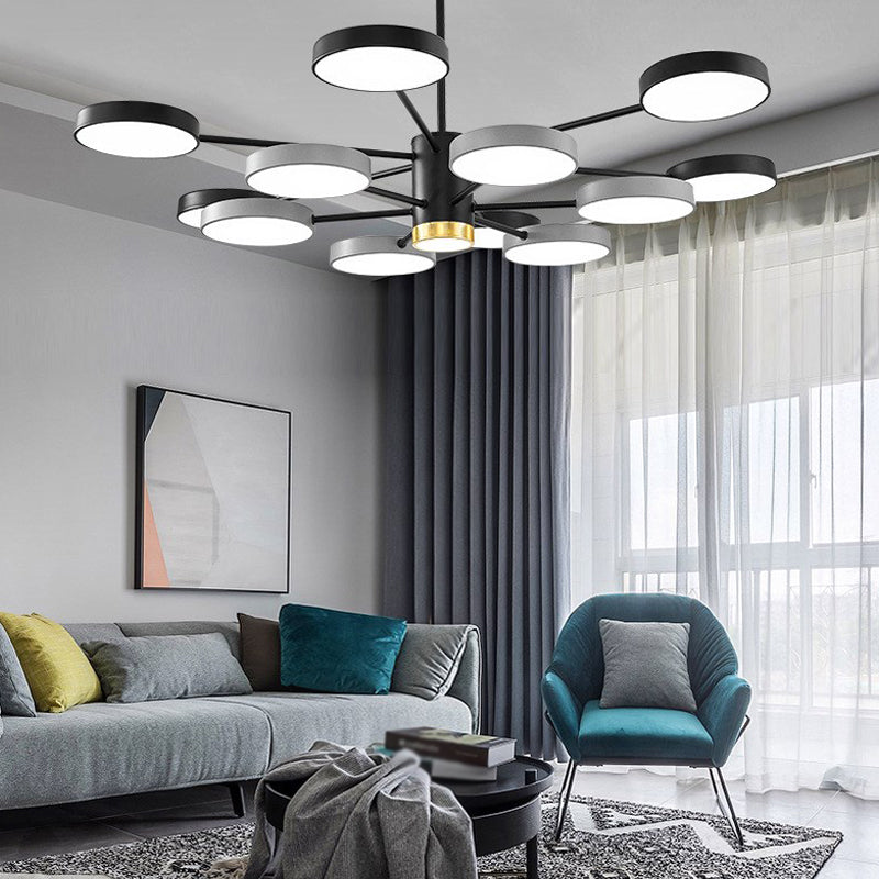 Moderne metalen kroonluchter verlichtingsarmaturen Round Multi-Head Suspension Pendant Lamp