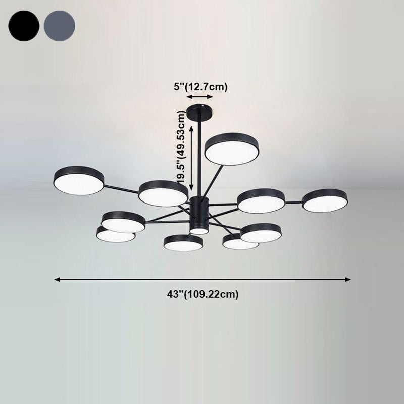 Moderne metalen kroonluchter verlichtingsarmaturen Round Multi-Head Suspension Pendant Lamp