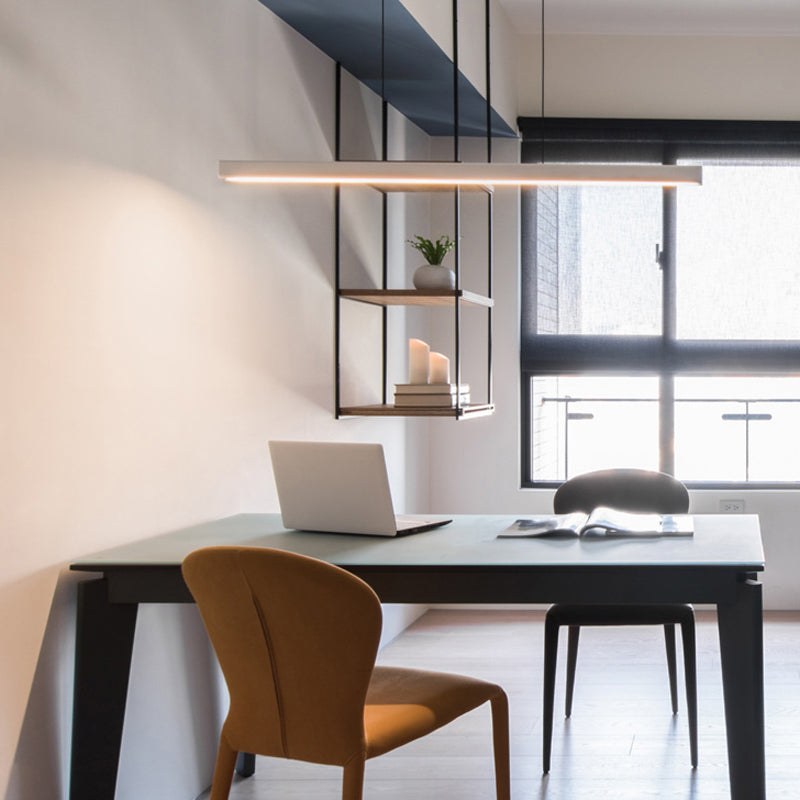 LED Simple Pendant Lamp Kitchen Dining Room Modern Long Strip Chandelier Light Fixture