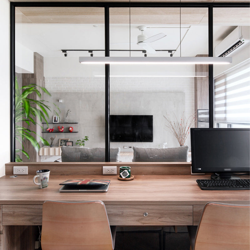 LED einfache Anhängerlampe Küche Esszimmer Moderner langer Kronleuchterleuchte für lange Streifen