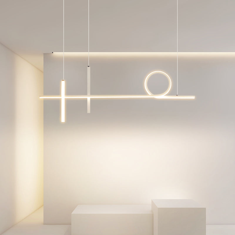 LED einfache Anhängerlampe Küche Esszimmer Moderne Kronleuchterleuchte Moderne Streifenleuchte