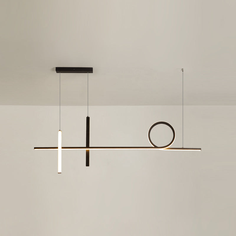 LED einfache Anhängerlampe Küche Esszimmer Moderne Kronleuchterleuchte Moderne Streifenleuchte