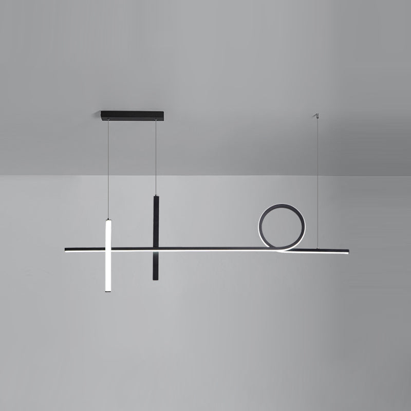 LED einfache Anhängerlampe Küche Esszimmer Moderne Kronleuchterleuchte Moderne Streifenleuchte