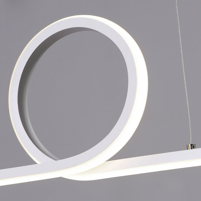 LED einfache Anhängerlampe Küche Esszimmer Moderne Kronleuchterleuchte Moderne Streifenleuchte