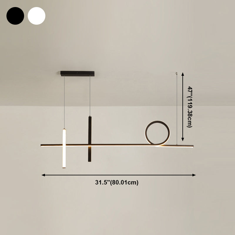 LED einfache Anhängerlampe Küche Esszimmer Moderne Kronleuchterleuchte Moderne Streifenleuchte