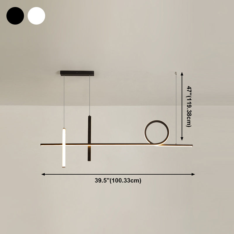 LED einfache Anhängerlampe Küche Esszimmer Moderne Kronleuchterleuchte Moderne Streifenleuchte