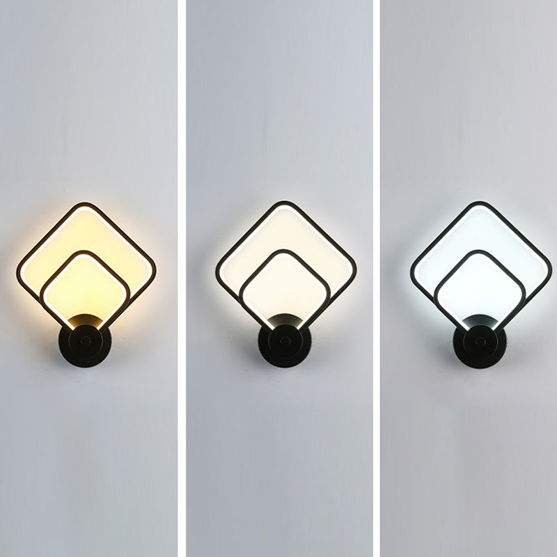 Modernista Doble cuadrado cuadrado LED LED Minimalismo Luz de pared Montada para comedor