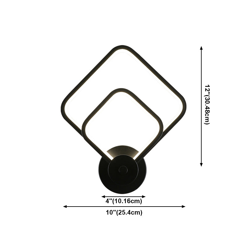 Modernista Doble cuadrado cuadrado LED LED Minimalismo Luz de pared Montada para comedor