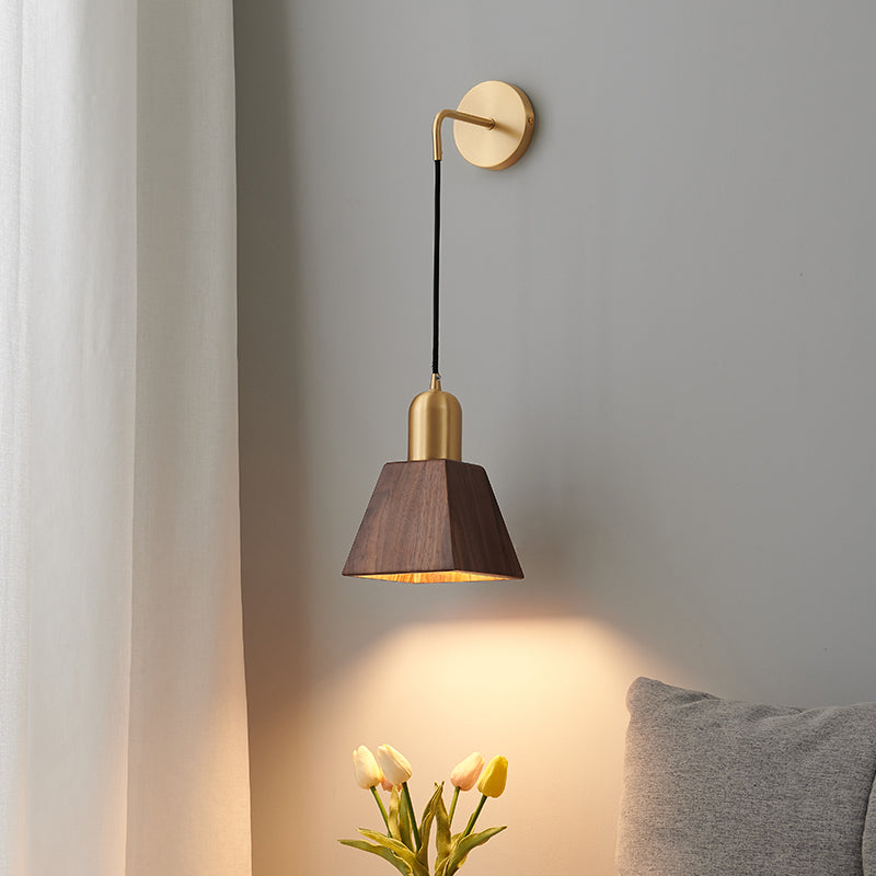 Wohnzimmer Wandleuchte moderne einfache Walnuss 1 Kopfwand montierte Leuchte