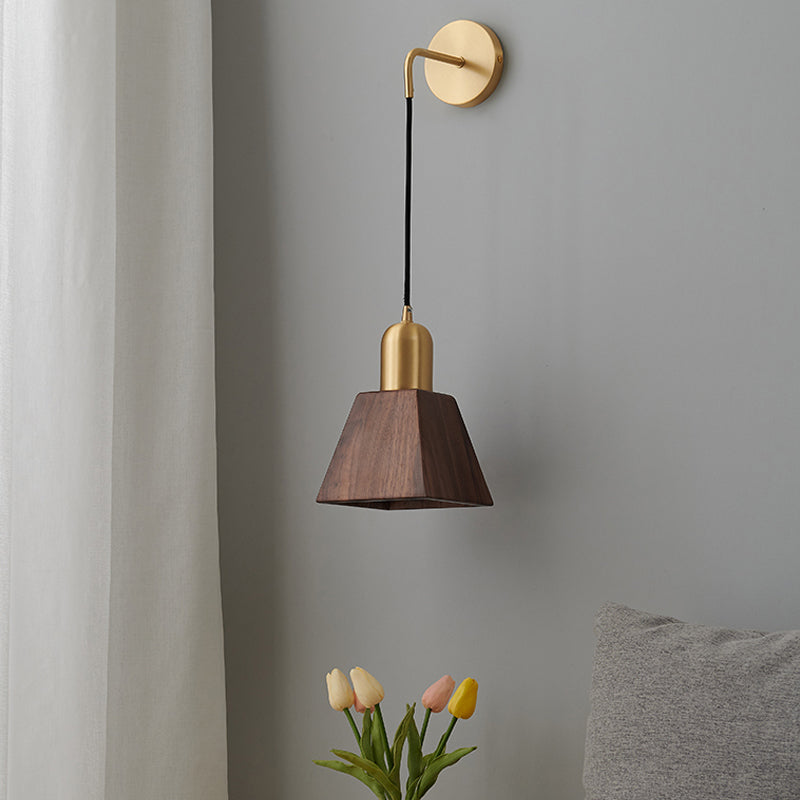 Wohnzimmer Wandleuchte moderne einfache Walnuss 1 Kopfwand montierte Leuchte