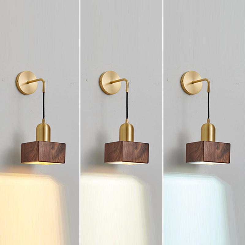 Wohnzimmer Wandleuchte moderne einfache Walnuss 1 Kopfwand montierte Leuchte