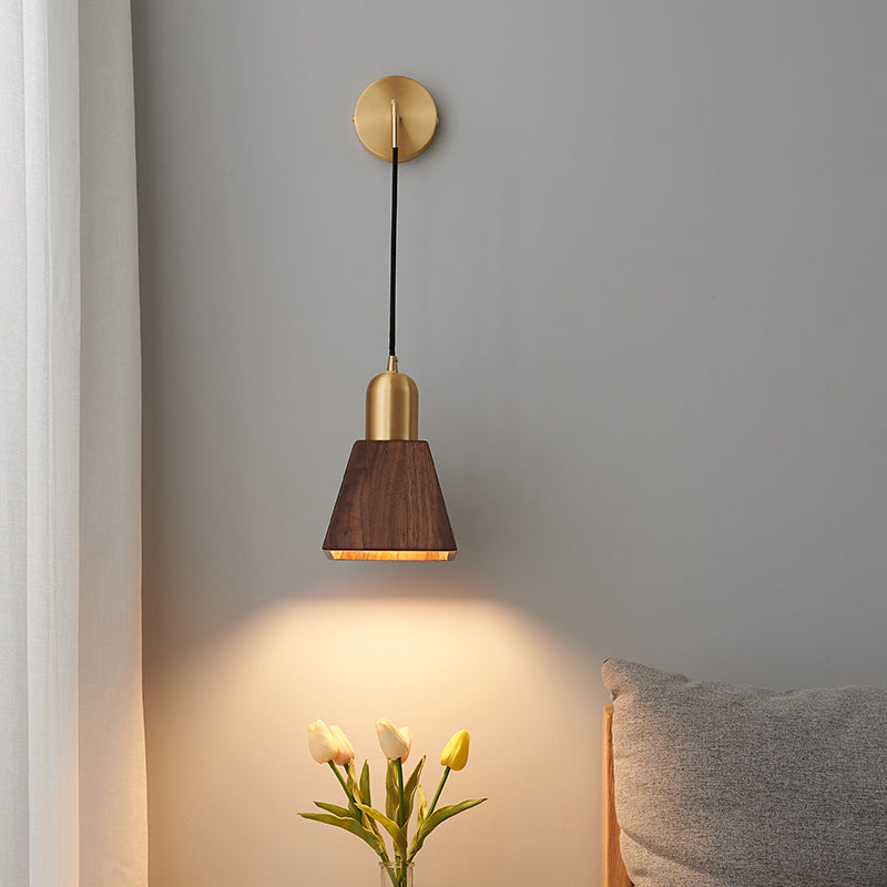 Wohnzimmer Wandleuchte moderne einfache Walnuss 1 Kopfwand montierte Leuchte