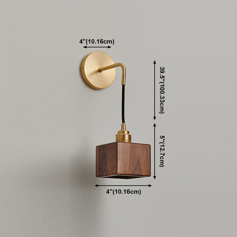 Wohnzimmer Wandleuchte moderne einfache Walnuss 1 Kopfwand montierte Leuchte