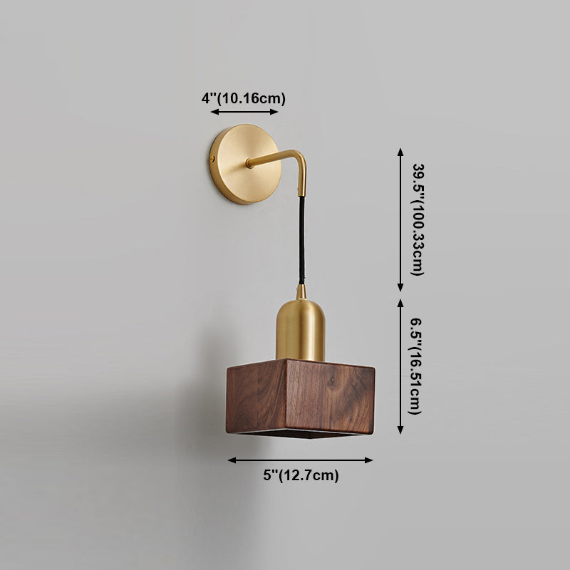 Wohnzimmer Wandleuchte moderne einfache Walnuss 1 Kopfwand montierte Leuchte