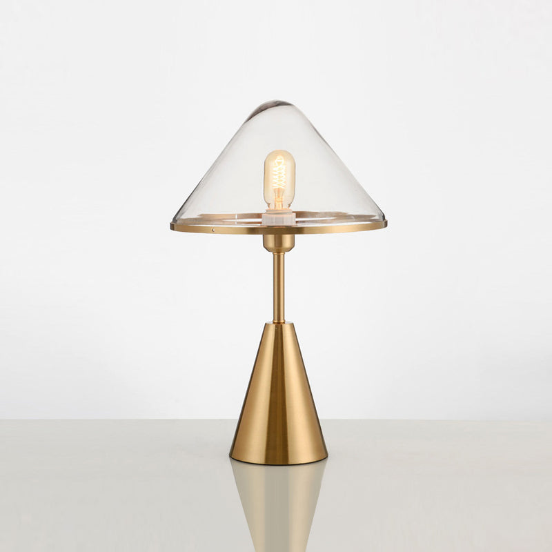 Gold Cone Shape Table Lamp Nordic Style Table Light with Glass for Bedroom