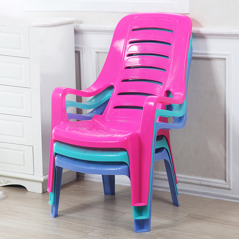 Fauteuils de salle à manger en plastique d'intérieur modernes, fauteuils de salle à manger empilables avec échelle arrière