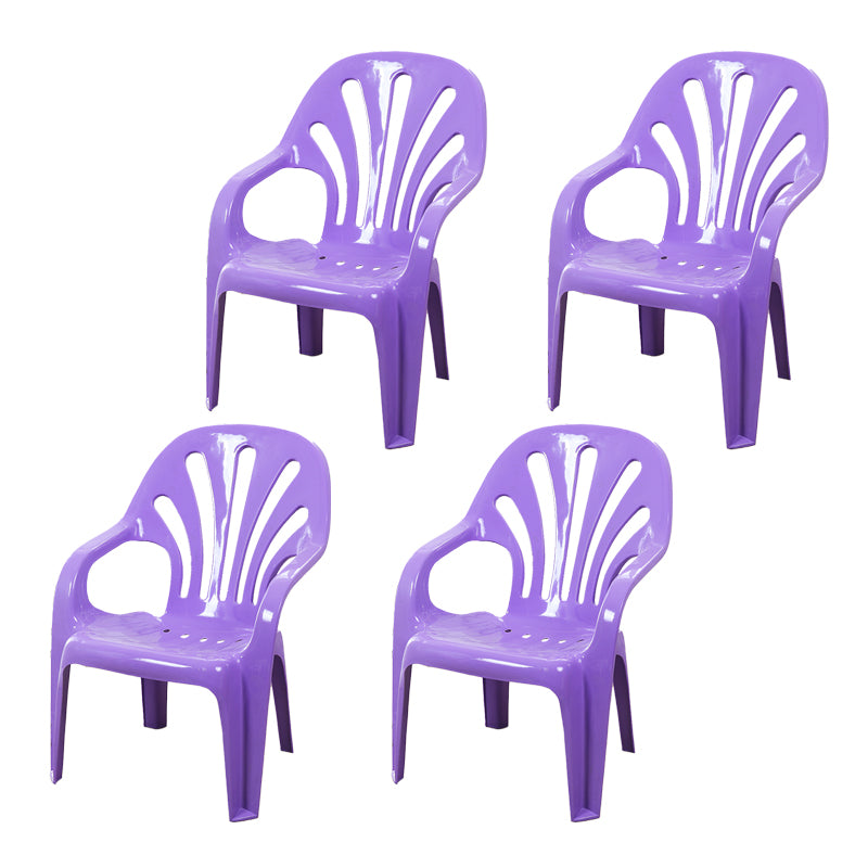 Modern Plastic Dining Arm Chairs Indoor Stackable Windsor Dining Armchair
