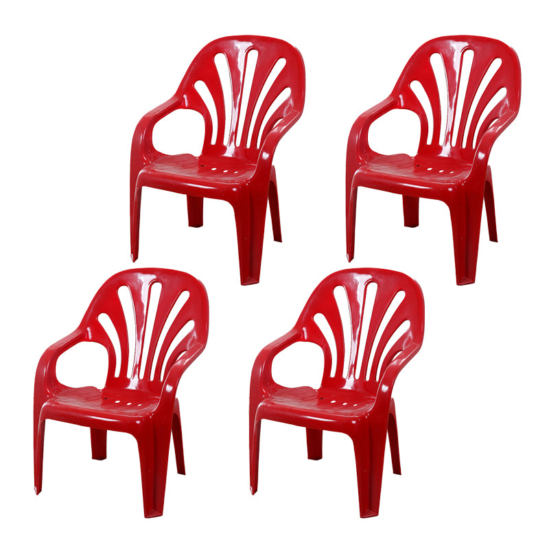 Modern Plastic Dining Arm Chairs Indoor Stackable Windsor Dining Armchair