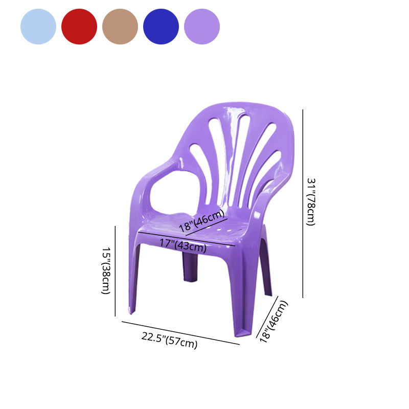 Modern Plastic Dining Arm Chairs Indoor Stackable Windsor Dining Armchair