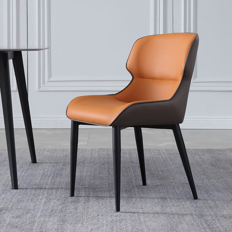 Sillas orejeras estilo moderno Sillas de comedor de cuero para el hogar (juego de 2)