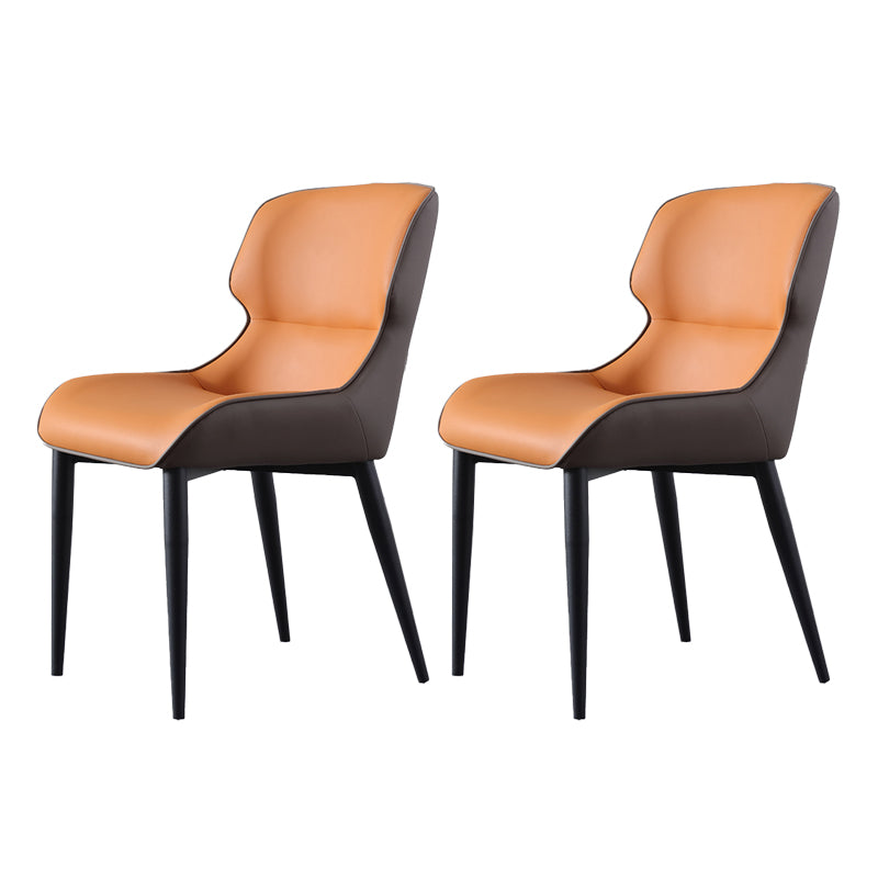 Sillas orejeras estilo moderno Sillas de comedor de cuero para el hogar (juego de 2)