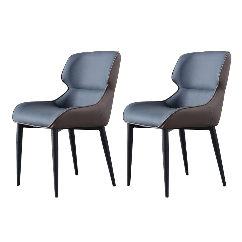 Sillas orejeras estilo moderno Sillas de comedor de cuero para el hogar (juego de 2)