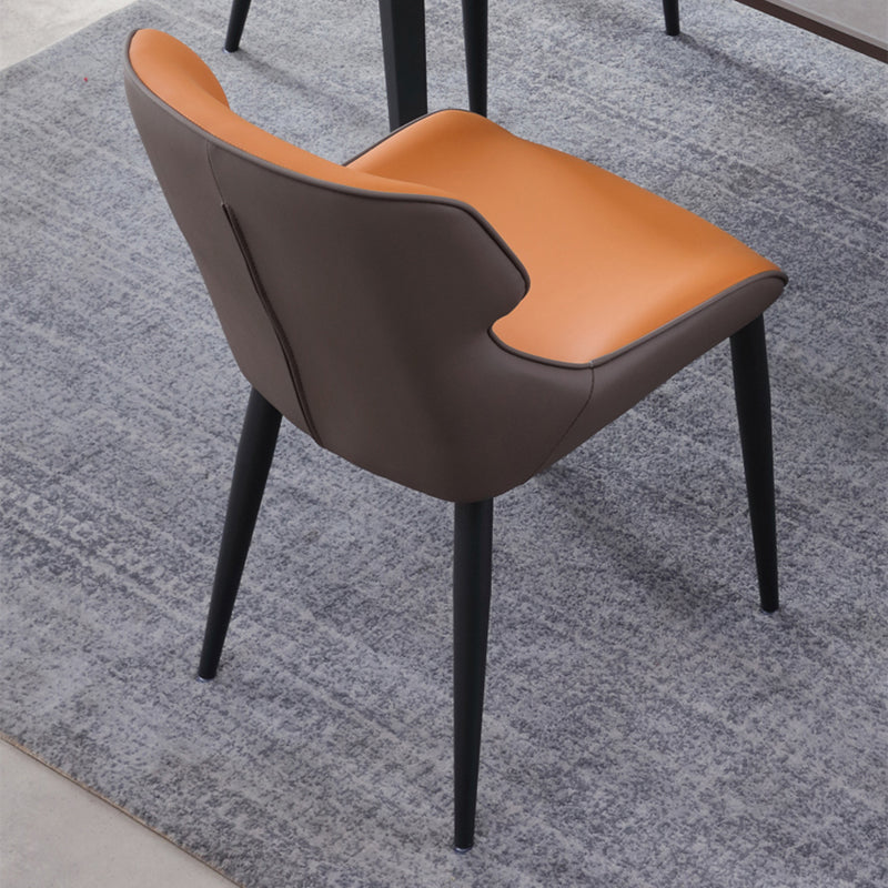 Sillas orejeras estilo moderno Sillas de comedor de cuero para el hogar (juego de 2)