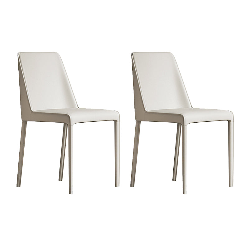 Sillas laterales de comedor con respaldo sólido de diseño moderno, sillas de comedor sin brazos de cuero para cocina