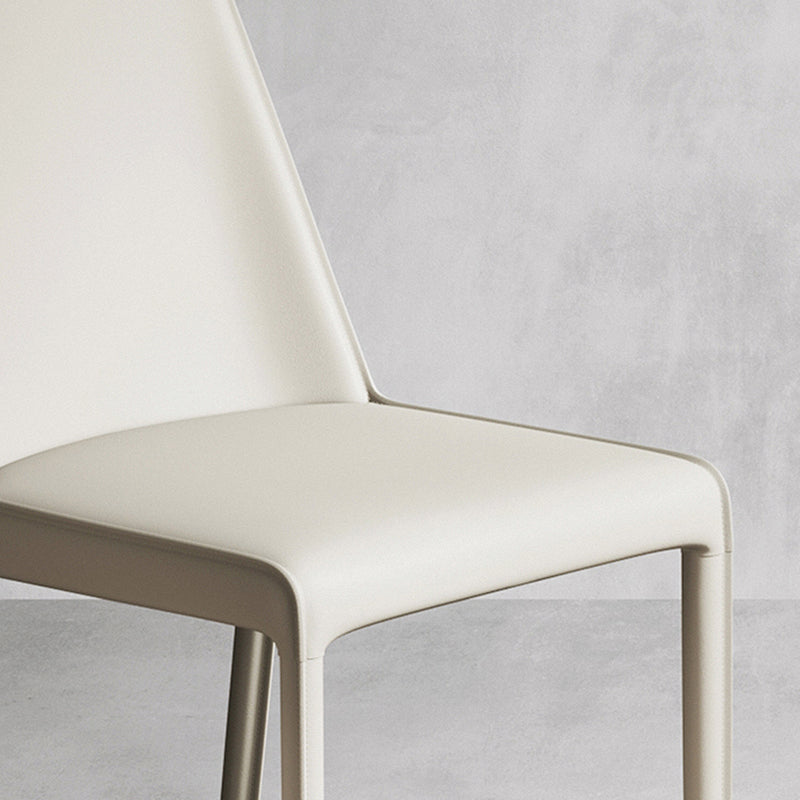 Sillas laterales de comedor con respaldo sólido de diseño moderno, sillas de comedor sin brazos de cuero para cocina