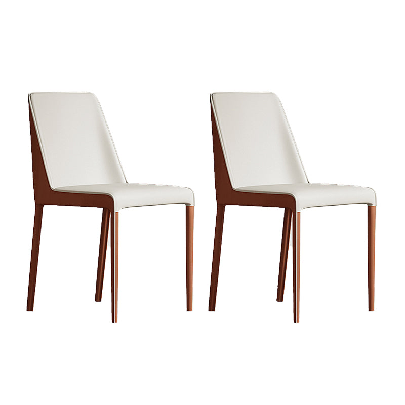 Sillas laterales de comedor con respaldo sólido de diseño moderno, sillas de comedor sin brazos de cuero para cocina