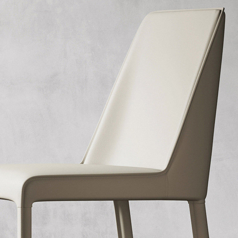 Sillas laterales de comedor con respaldo sólido de diseño moderno, sillas de comedor sin brazos de cuero para cocina