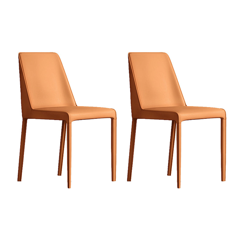 Sillas laterales de comedor con respaldo sólido de diseño moderno, sillas de comedor sin brazos de cuero para cocina