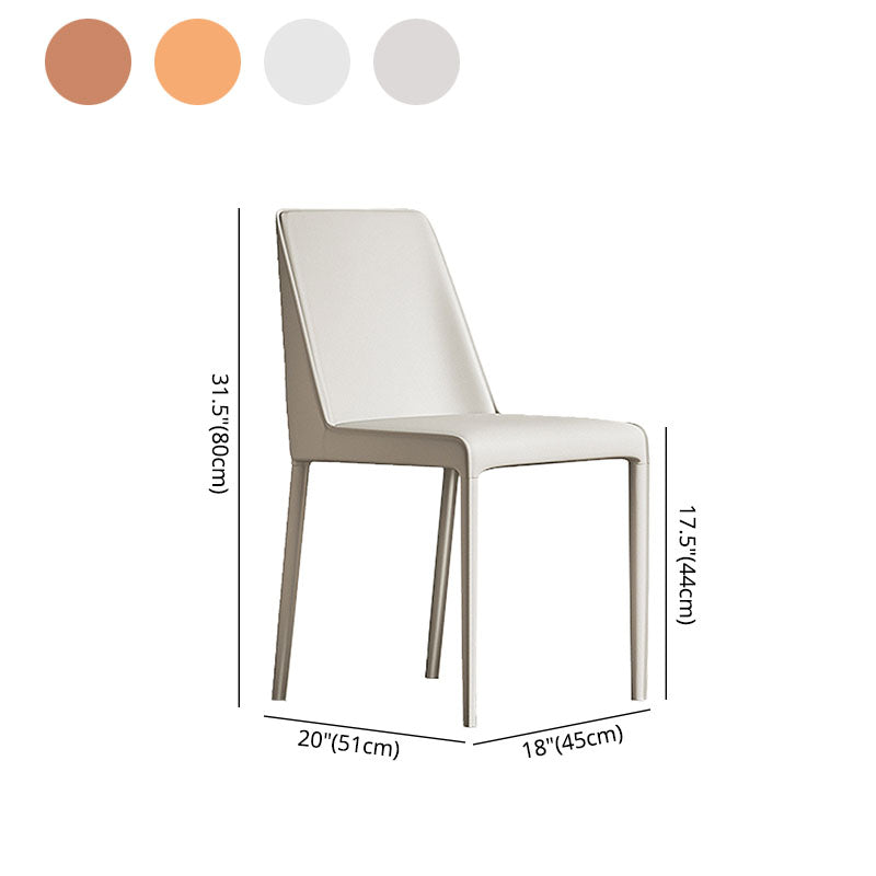 Sillas laterales de comedor con respaldo sólido de diseño moderno, sillas de comedor sin brazos de cuero para cocina