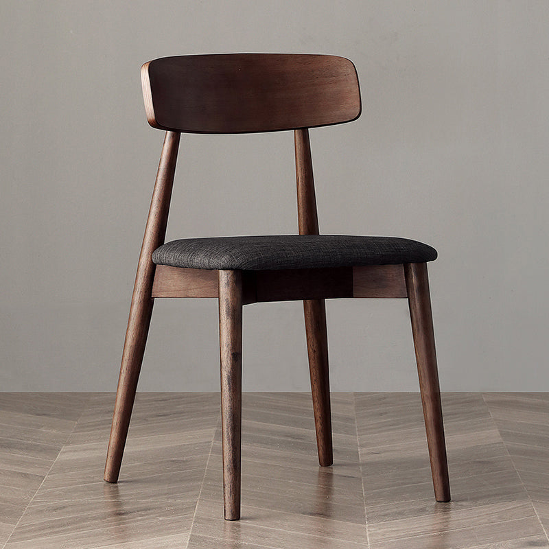 Silla de comedor de madera estilo escandinavo, silla auxiliar de comedor con respaldo abierto (juego de 2)