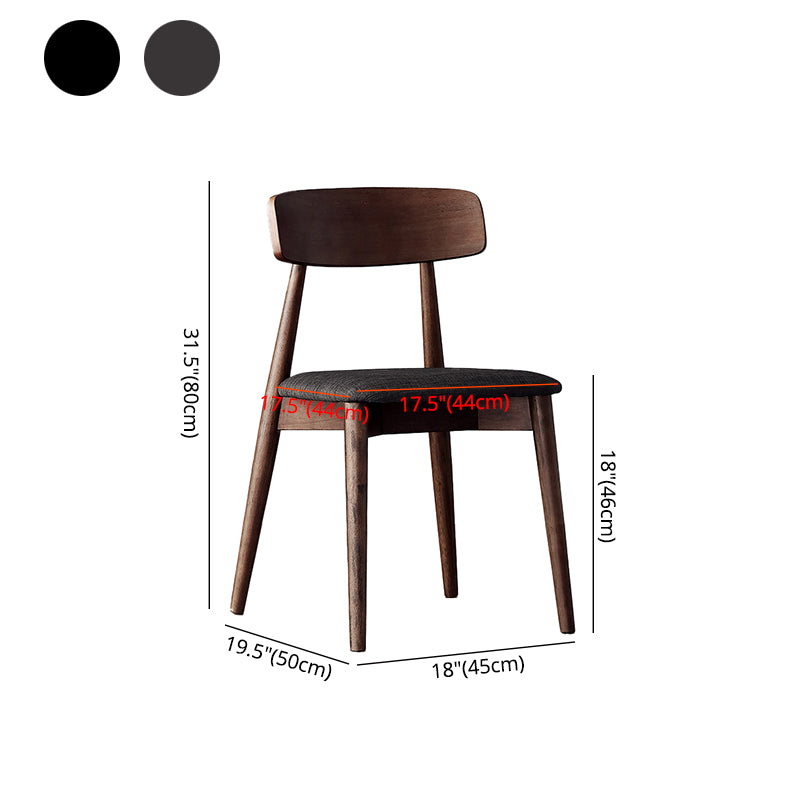 Silla de comedor de madera estilo escandinavo, silla auxiliar de comedor con respaldo abierto (juego de 2)