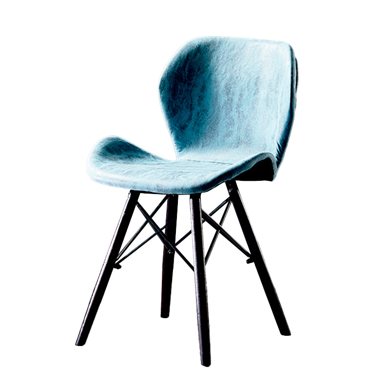 Silla lateral industrial interior Wingback Silla tapizada de madera del comedor