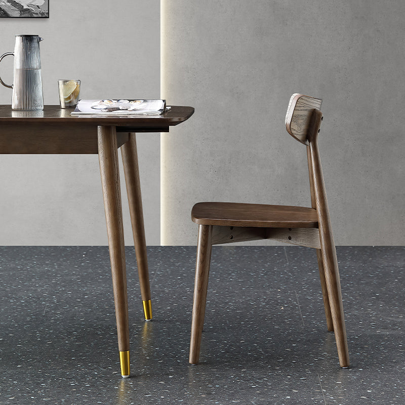 Hedendaagse houten eetkamerstoel Open Back Dining Side Chair (set van 2)